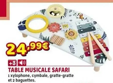 Offre: Table musicale safari