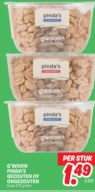 Pinda's gezouten of ongezouten