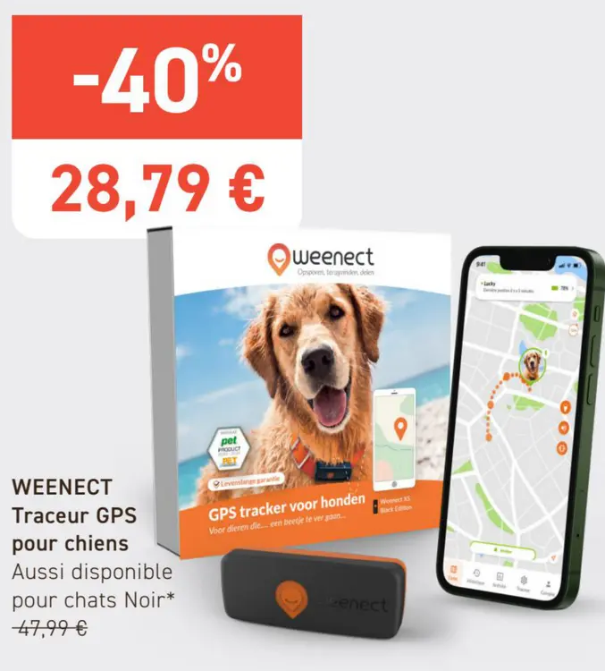 Offre: WEENECT Traceur GPS pour chiens