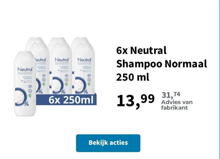 Aanbieding: 6x Neutral Shampoo Normaal 250 ml