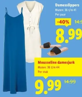 Aanbieding: Mousseline damesjurk