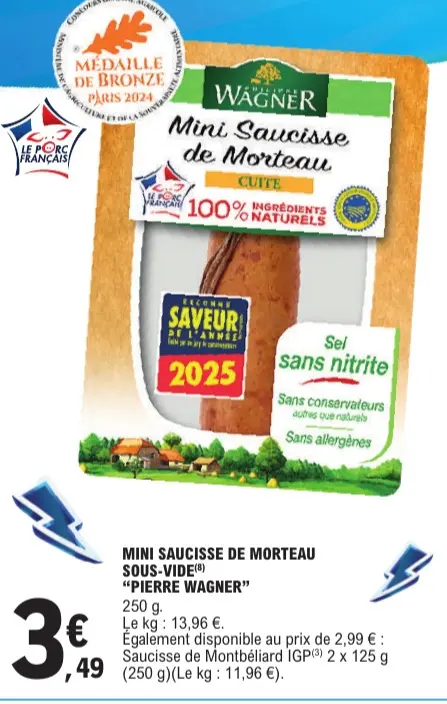 Promotie: Mini saucisse de morteau sous-vide "pierre WA