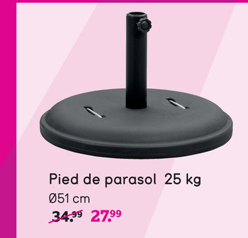 Offre: Pied de parasol avec poignées - couleur anthracite - 25kg