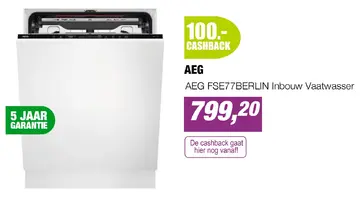 Aanbieding: AEG FSE77BERLIN Inbouw Vaatwasser