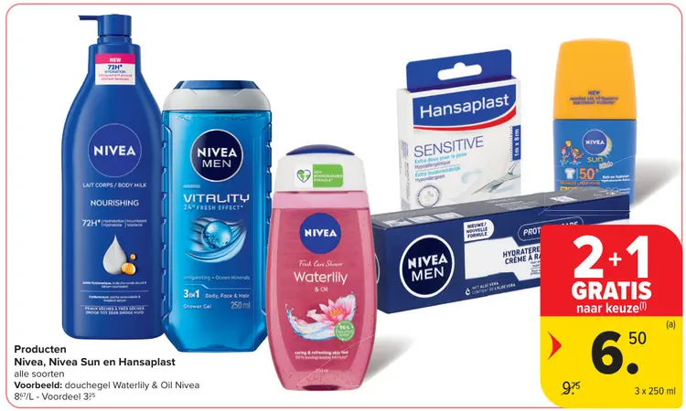 Promotie: Producten Nivea, Nivea Sun en Hansaplast