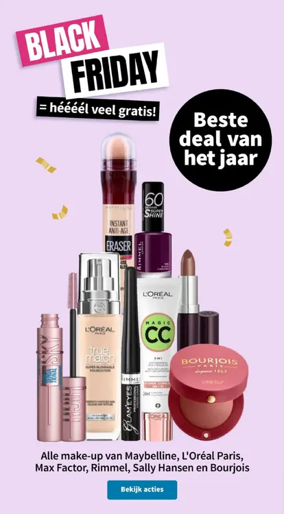 Aanbieding: Alle make-up van Maybelline, L'Oreal paris, Max Factor, Rimmel, Sally hansen en bourjois