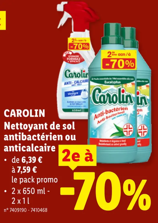 Offre: Nettoyant de sol antibactérien ou anticalcair