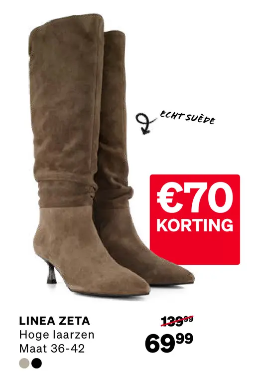 Aanbieding: Linea Zeta Hoge Laarzen Taupe Suede