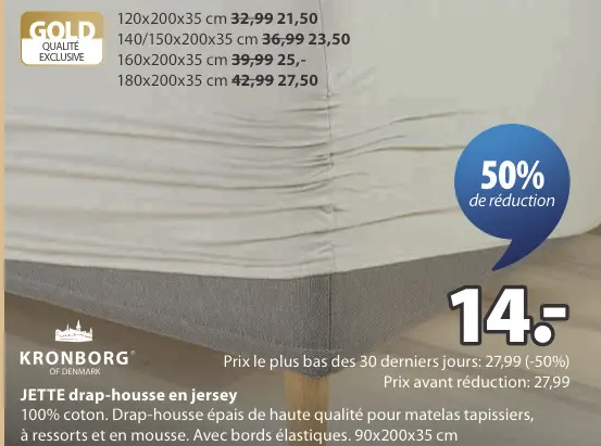 Offre: JETTE drap-housse en jersey