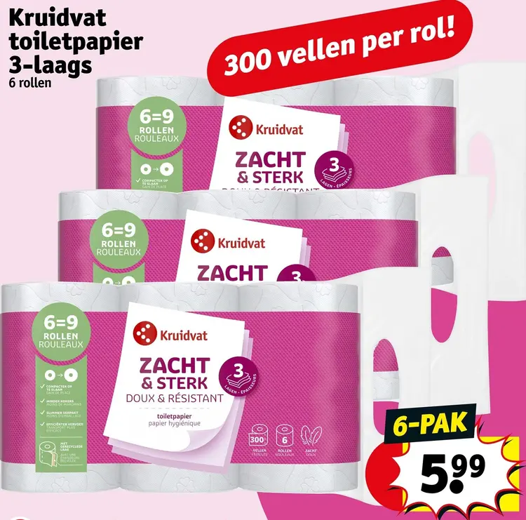 Promotie: Toiletpapier 3-laags