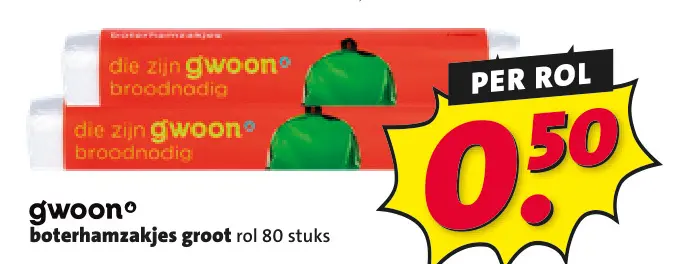 Aanbieding: boterhamzakjes groot