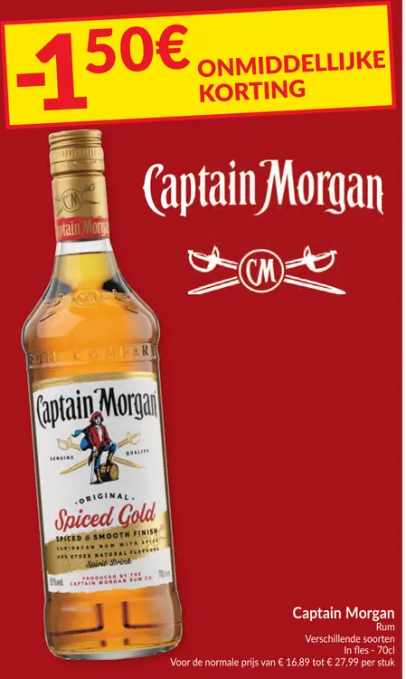 Promotie: Captain Morgan Spiced Gold