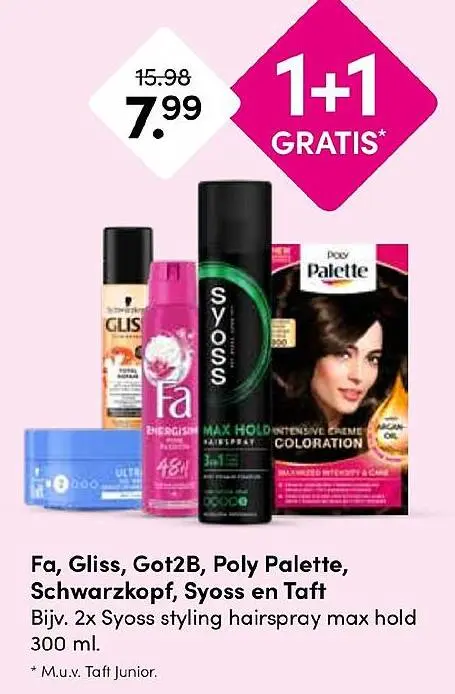 Aanbieding: Fa, Gliss, Got2B, Poly Palette, Schwarzkopf,