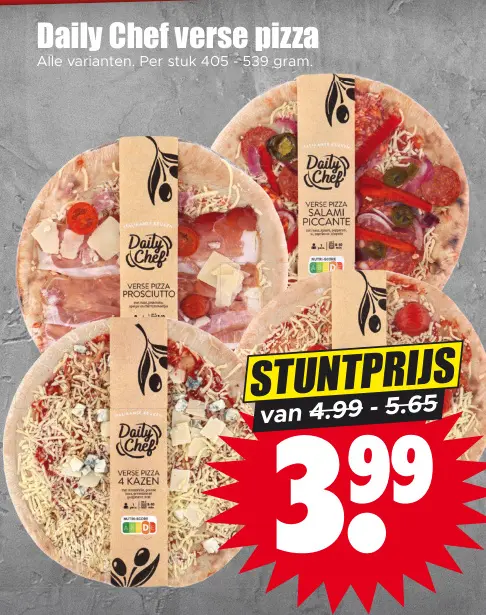 Aanbieding: verse pizza
