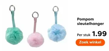 Aanbieding: Pompom sleutelhanger