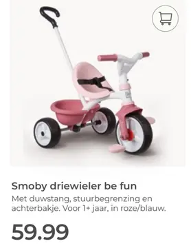 Aanbieding: Smoby driewieler be fun