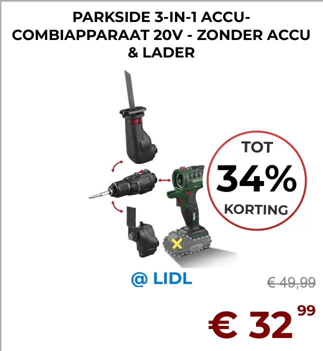 Aanbieding: 3-in-1 accu-combiapparaat
