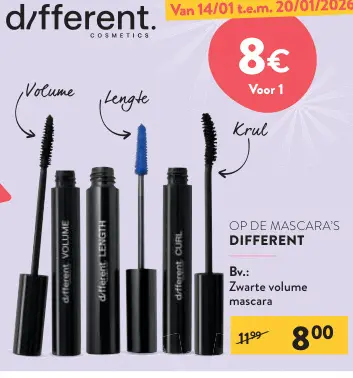 Promotie: Op de mascara's Different