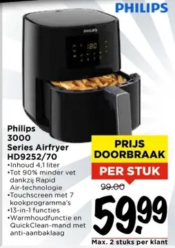 Aanbieding: Philips 3000 Series Airfryer HD9252/70