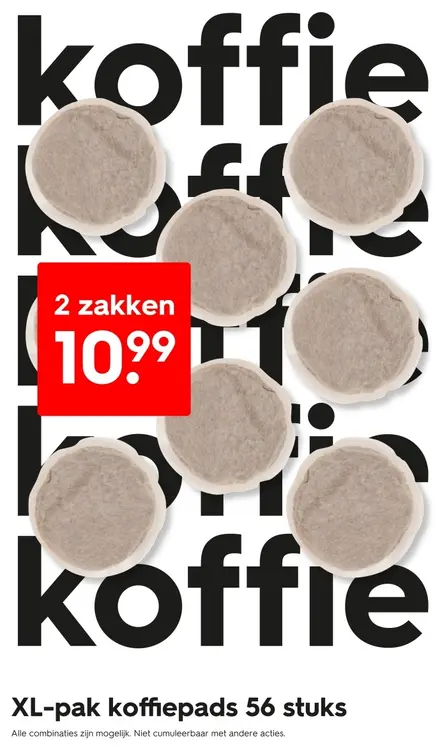 Promotie: XL-pak koffiepads 56 stuks