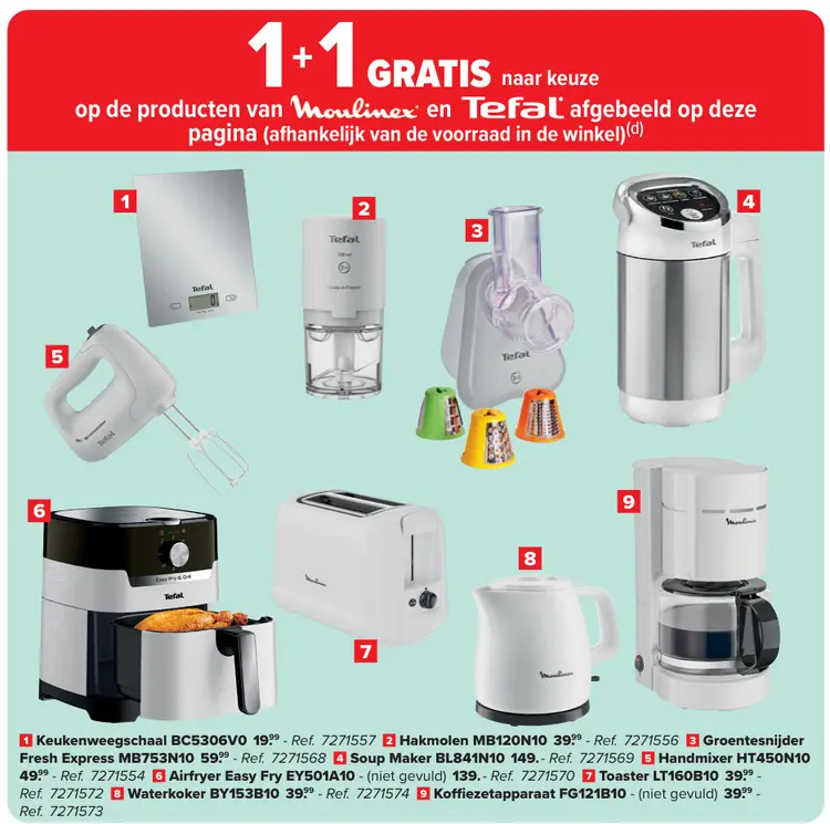 Promotie: Producten van Moulinex en Tefal