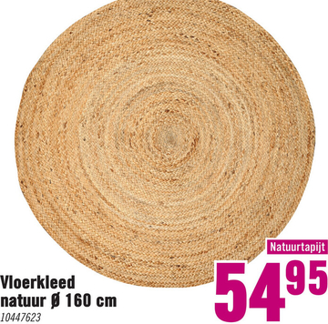 Aanbieding: Vloerkleed natuur beige ø 160 cm