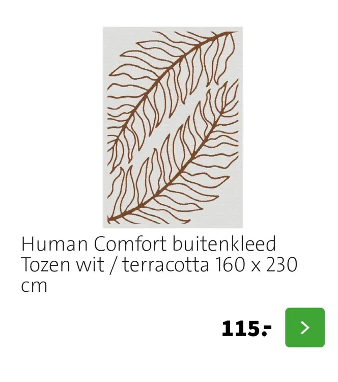 Aanbieding: buitenkleed Tozen wit / terracotta