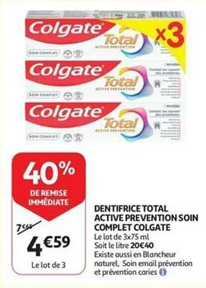 Promotie: Dentifrice total active prevention soin compl