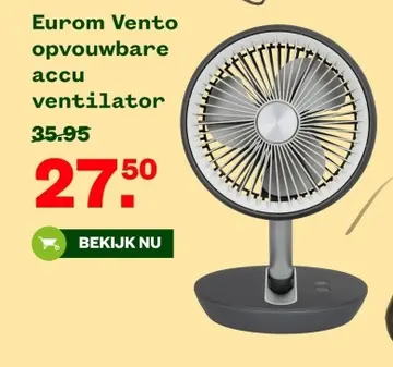 Aanbieding: Eurom Vento opvouwbare accu ventilator