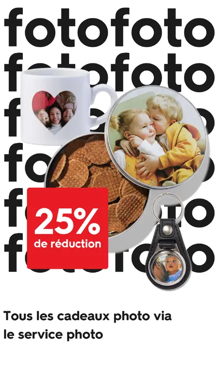 Offre: Tous les cadeaux photo via le service photo
