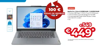Offre: IdeaPad Slim 3 14amn8 82XN004LMB-ITLN82XN004L