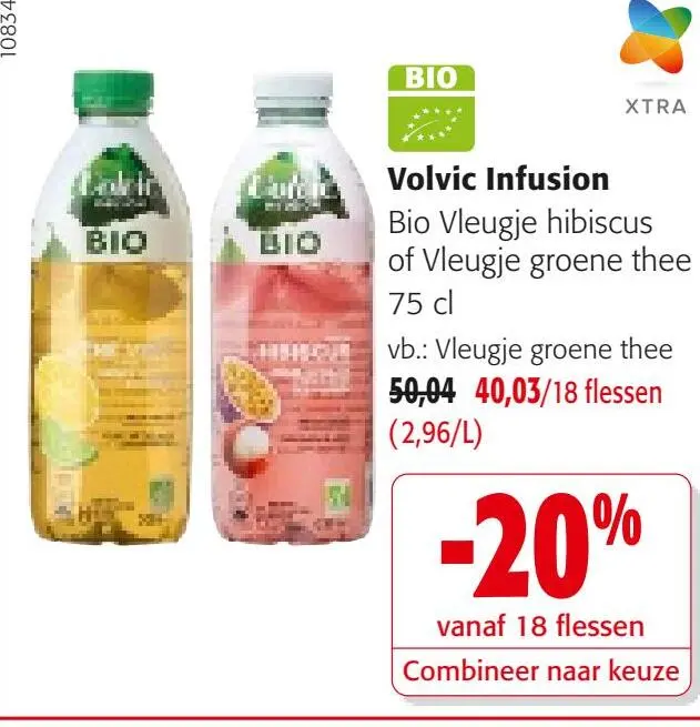 Promotie: Volvic Infusion Bio Vleugje hibiscus of Vleug