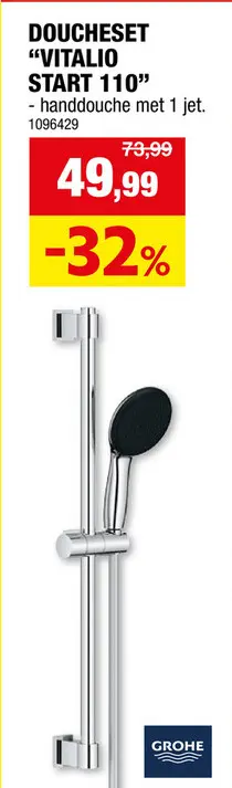 Promotie: GROHE Vitalio Start 110 doucheset 1 jet chroom