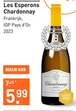Aanbieding: Les Esperons Chardonnay 75CL Wijn