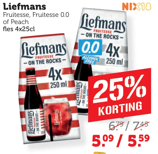 Aanbieding: Fruitesse, Fruitesse 0.0 of Peach