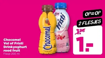Aanbieding: Chocomel Vol of Fristi Drinkyoghurt rood fruit