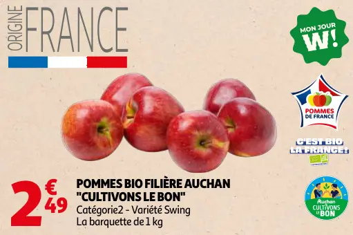 Promotie: Pommes bio filière Auchan