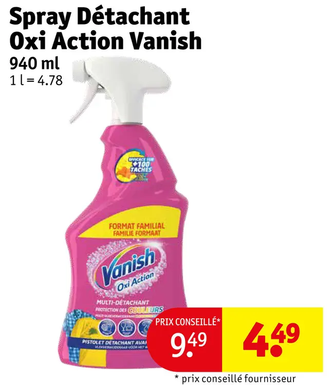 Offre: Spray Détachant Oxi Action Vanish