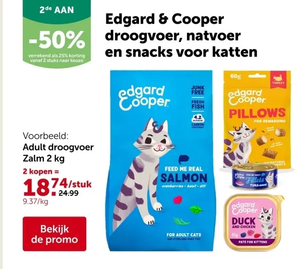 Promotie: Edgard & Cooper droogvoer, natvoer en snacks voor katten
