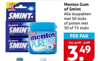 Aanbieding: Mentos Gum of Smint