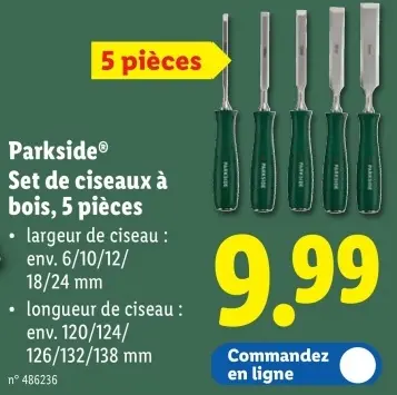 Offre: Set de ciseaux à bois