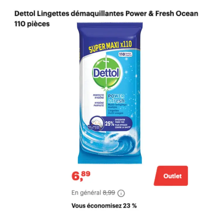 Offre: Lingettes démaquillantes Power & Fresh Ocean