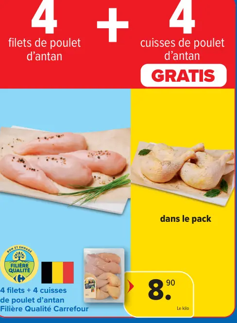 Offre: Filets et cuisses de poulet d'antan
