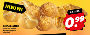 Aanbieding: Croissant naturel kaiserbroodje of tijgerbol