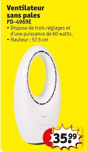 Offre: Ventilateur sans pales PD-4969E