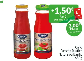 Offre: Passata Rustica Nature ou Basilic