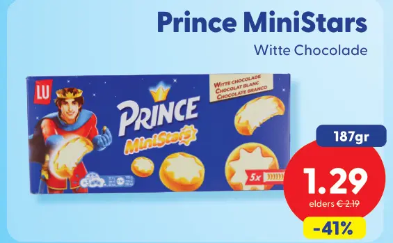 Aanbieding: Prince MiniStars Witte Chocolade