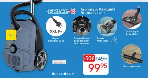 Offre: Aspirateur Parquet/Animal SLS 8031 S