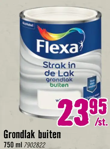 Aanbieding: FLEXA Strak in de lak grondlak buiten wit 750 ml