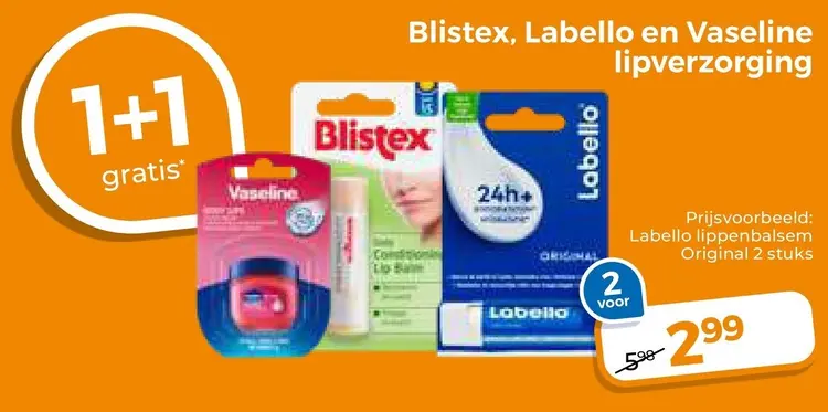 Aanbieding: Blistex, Labello en Vaseline lipverzorging